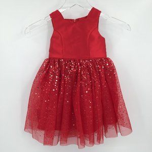 NWT Zunie red girls toddler dress satin sequin tulle skirt Christmas new 2T